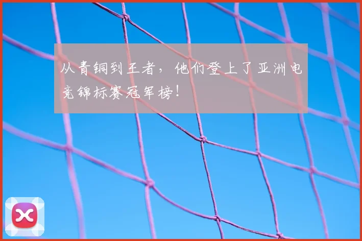 从青铜到王者，他们登上了亚洲电竞锦标赛冠军榜！